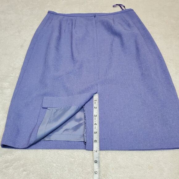 VTG Amanda Smith Petite Purple Work Suit‎ Blazer Jacket Peplum Blouse Skirt 10P - Picture 15 of 16